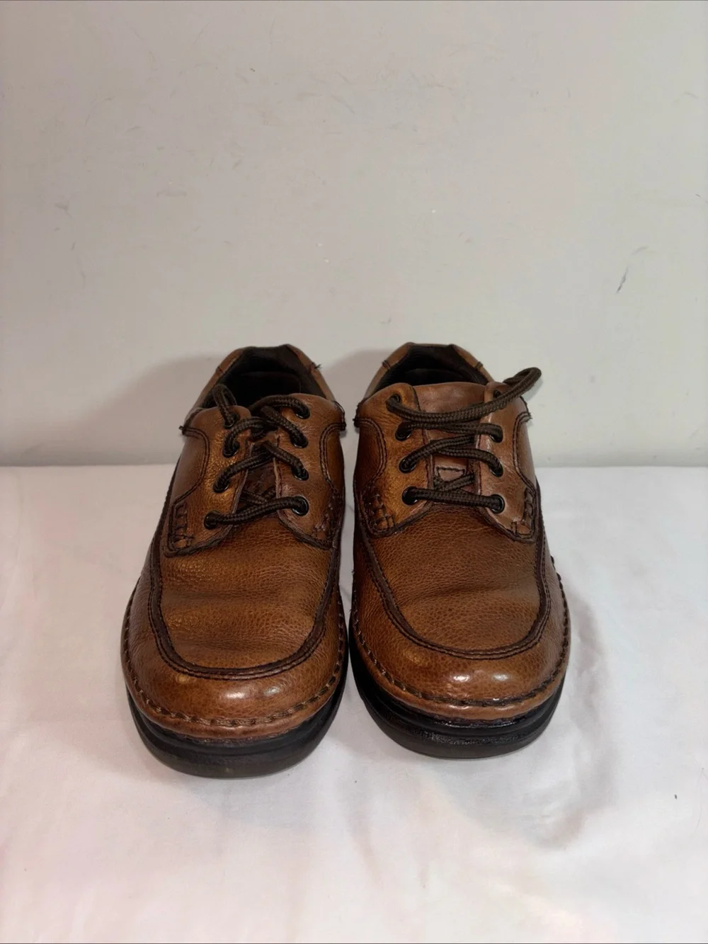 Nunn Bush Men's Brown Leather Casual Lace-Up Shoes. 7/10